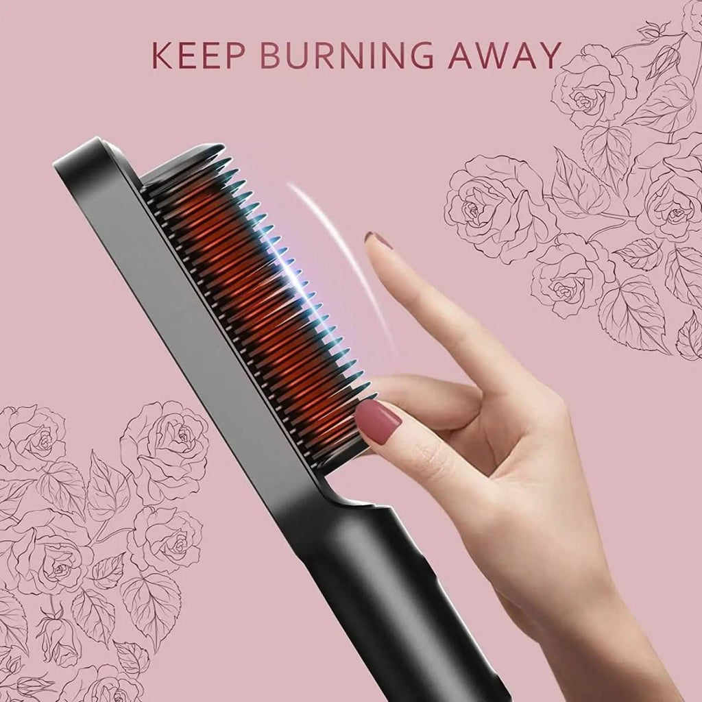 SilkGlide Pro Hair Straightener With Ceramic Brush For Fast Healthy Styling