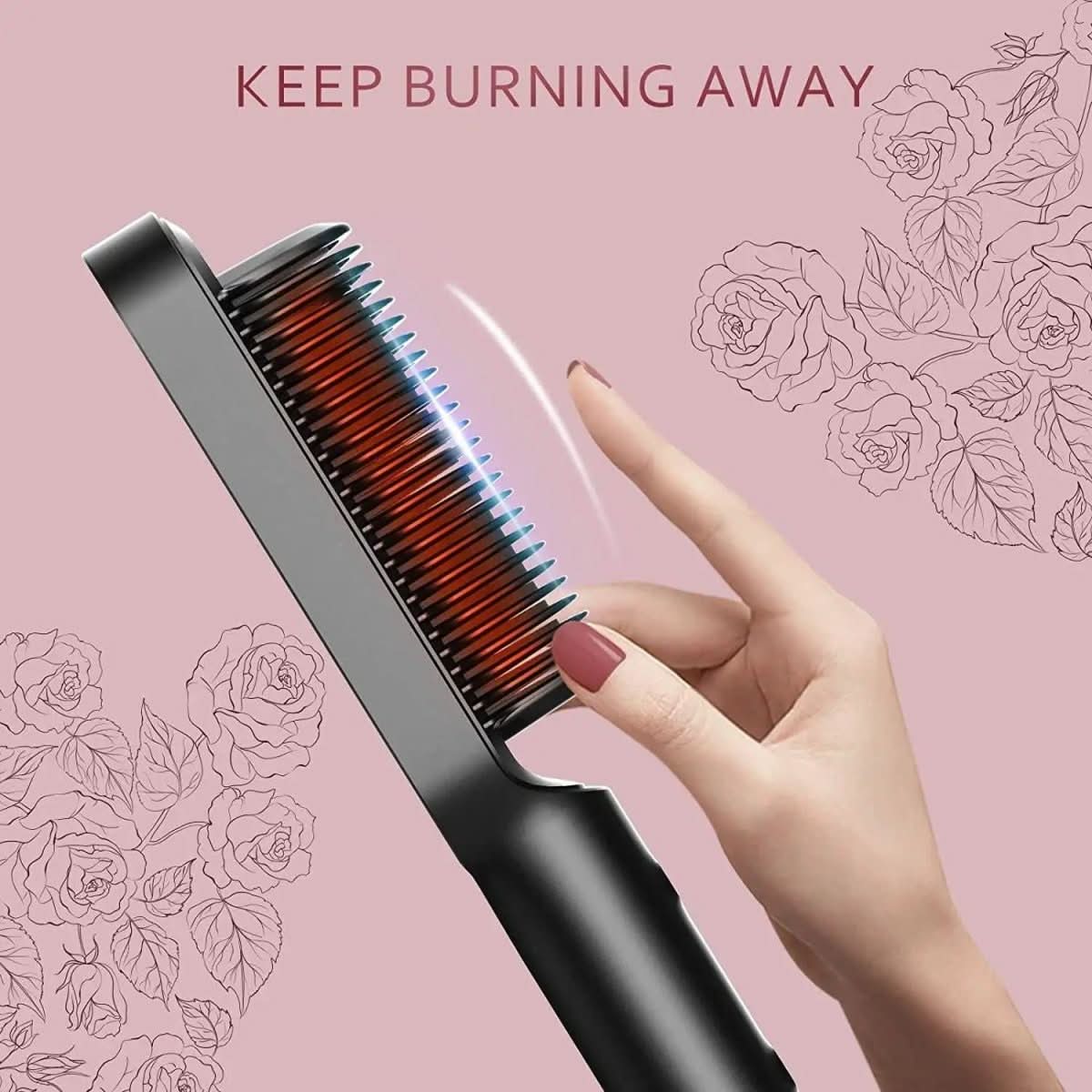 SilkGlide Pro Hair Straightener With Ceramic Brush For Fast Healthy Styling