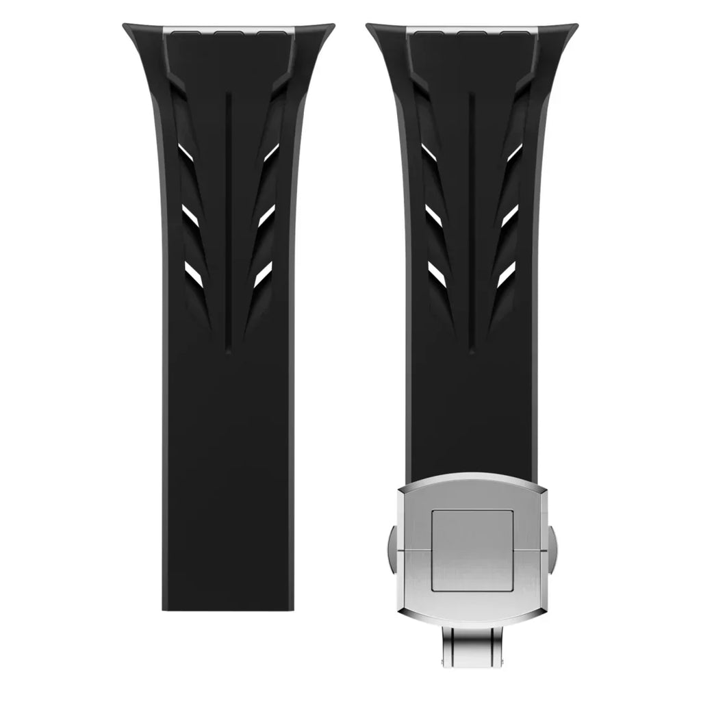 Premium Butterfly Buckle Rubber Band FKM For Apple Watch