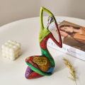 Colorful Handmade Resin Sculpture Of A Feminine Figure In Abstract Living Room Decor