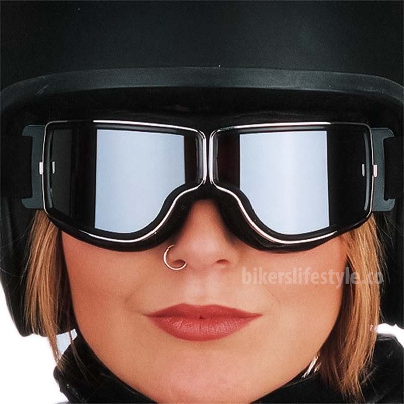 Retro Motorcycle Goggles for Glasses Wearers, Anti-Fog, UV Protection
