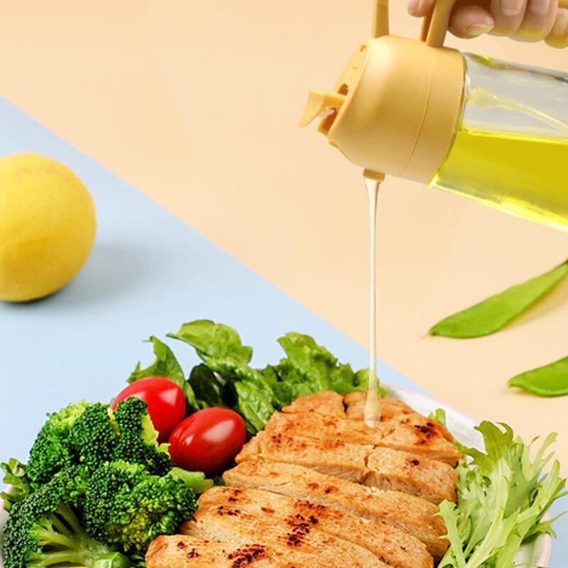 AeroChef 2v1 skleněný rozprašovač a dávkovač oleje kuchyňský nalévací nástroj