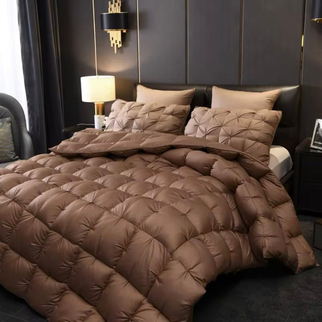 Liora Brown Comforter With Goose Down For Lightweight Luxury