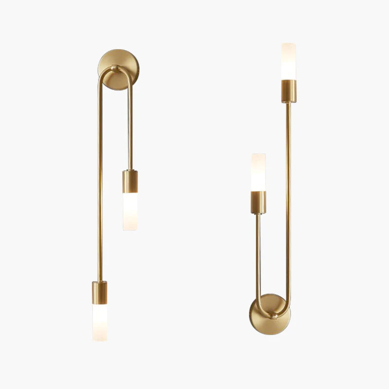 LumaNova Two-Light LED Gold Wall Lamp For Living Room