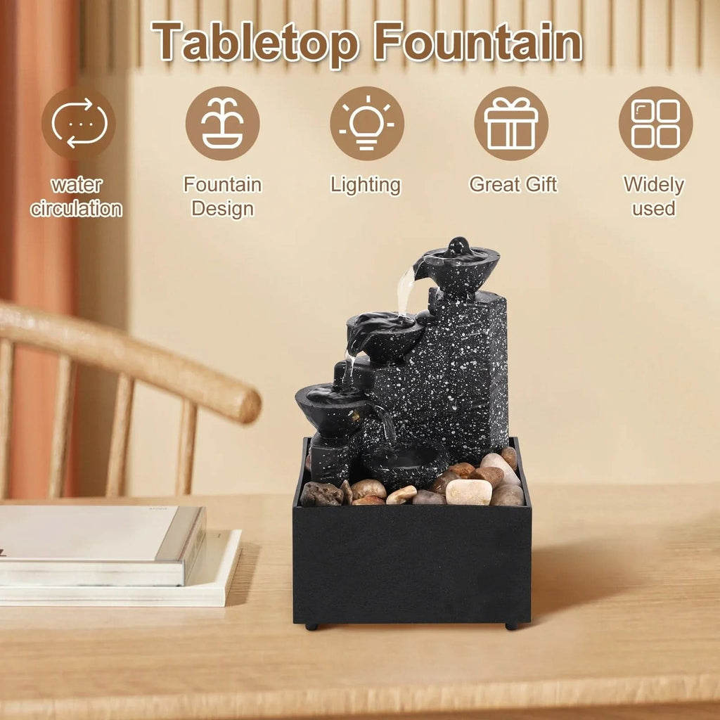 Tranquil Stream Tabletop Waterfall Fountain For Relaxation
