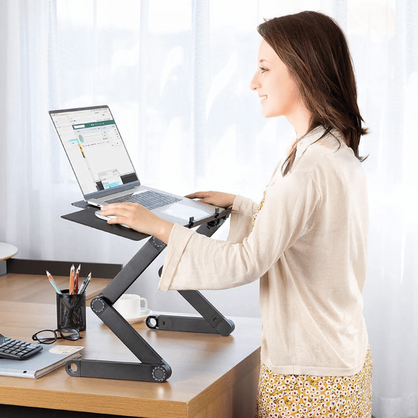 Ergonomický stojan na notebook AeroFlex Pro s otočným kloubem o 360 stupňů pro domácí kancelář