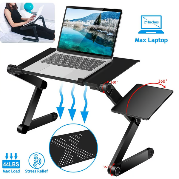 Ergonomický stojan na notebook AeroFlex Pro s otočným kloubem o 360 stupňů pro domácí kancelář