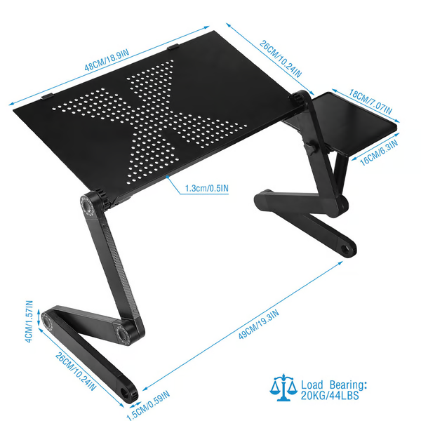 Ergonomický stojan na notebook AeroFlex Pro s otočným kloubem o 360 stupňů pro domácí kancelář