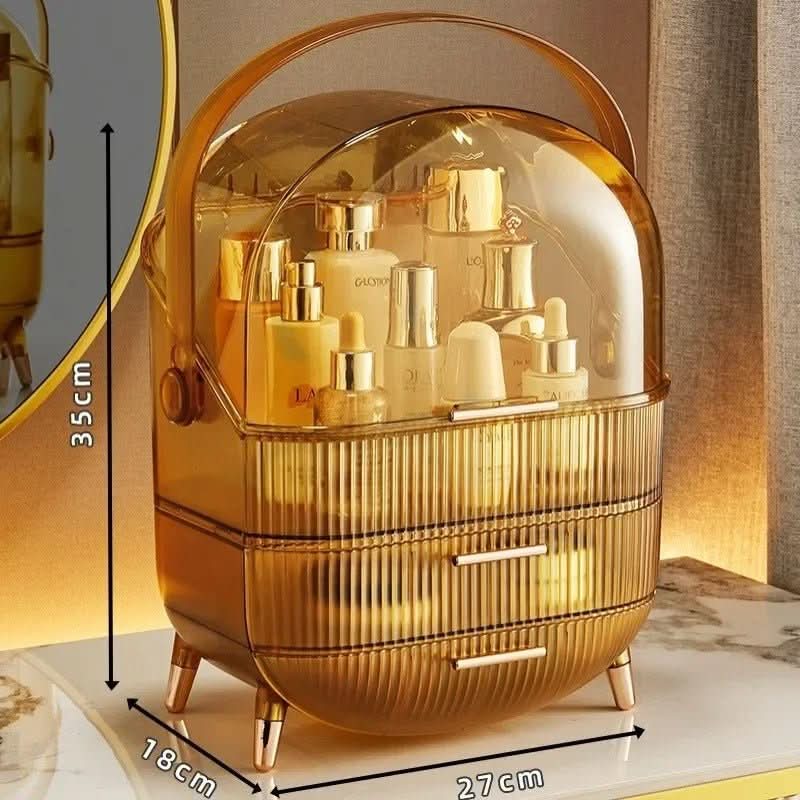 AuraGlow Makeup Organizer Dustproof and Waterproof Cosmetic Box With Elegant Design