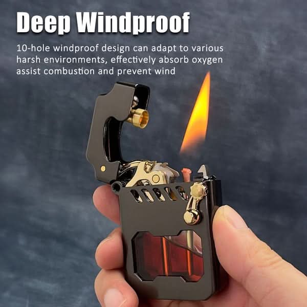 ForgeFlare Windproof Lighter With Gear Mechanism And Style