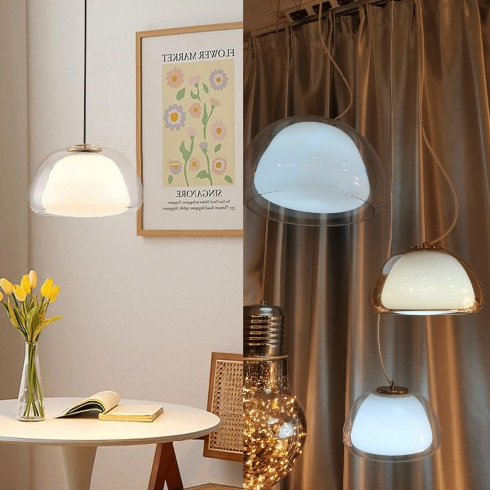 Aurora Milk Glass Pendant Light Modern Hanging Lamp | Fervei