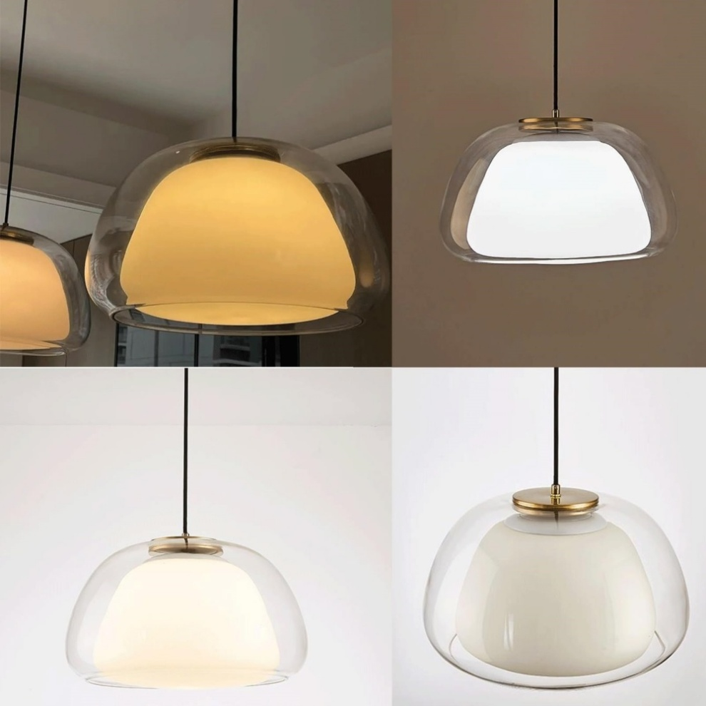 Aurora Milk Glass Pendant Light Modern Hanging Lamp | Fervei