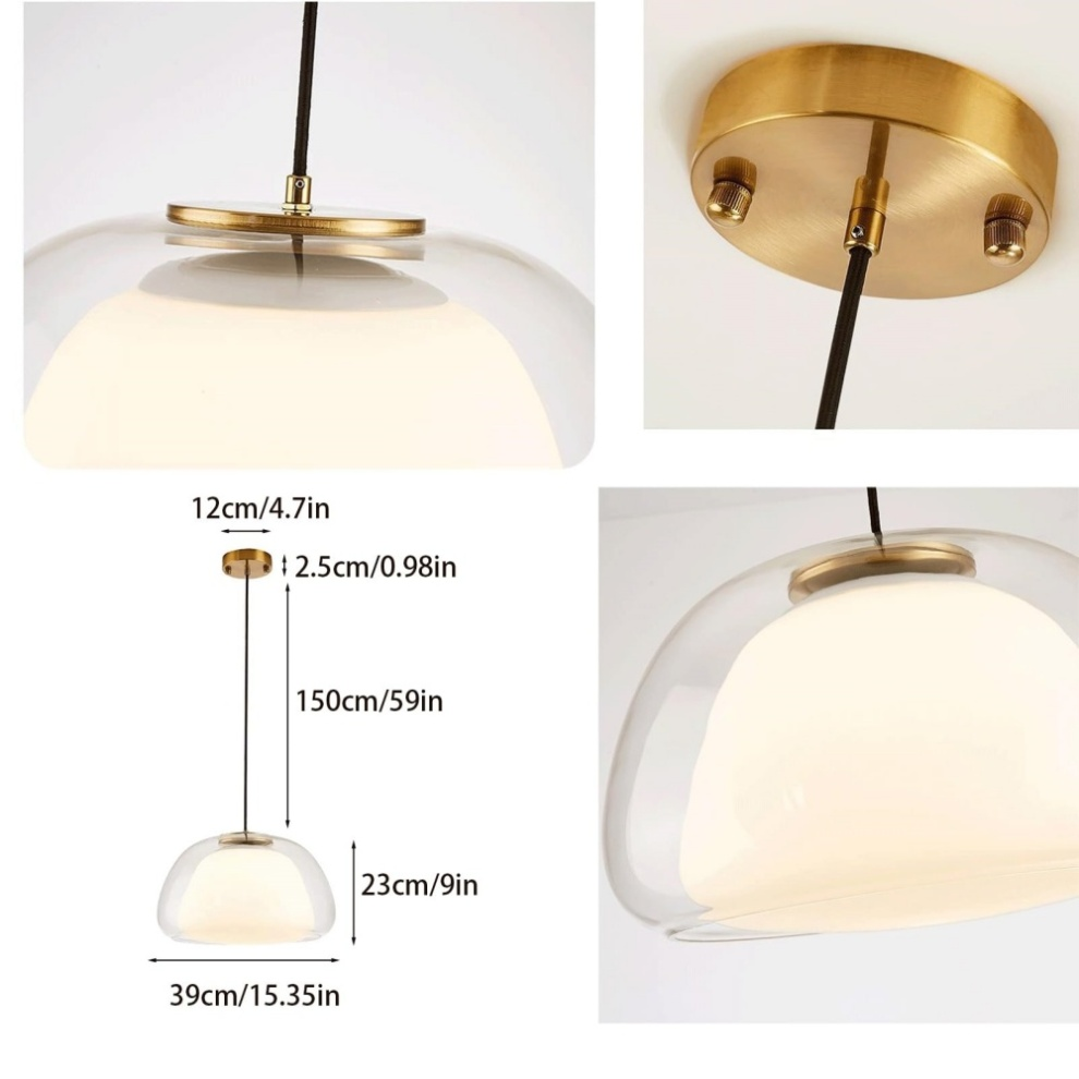 Aurora Milk Glass Pendant Light Modern Hanging Lamp | Fervei