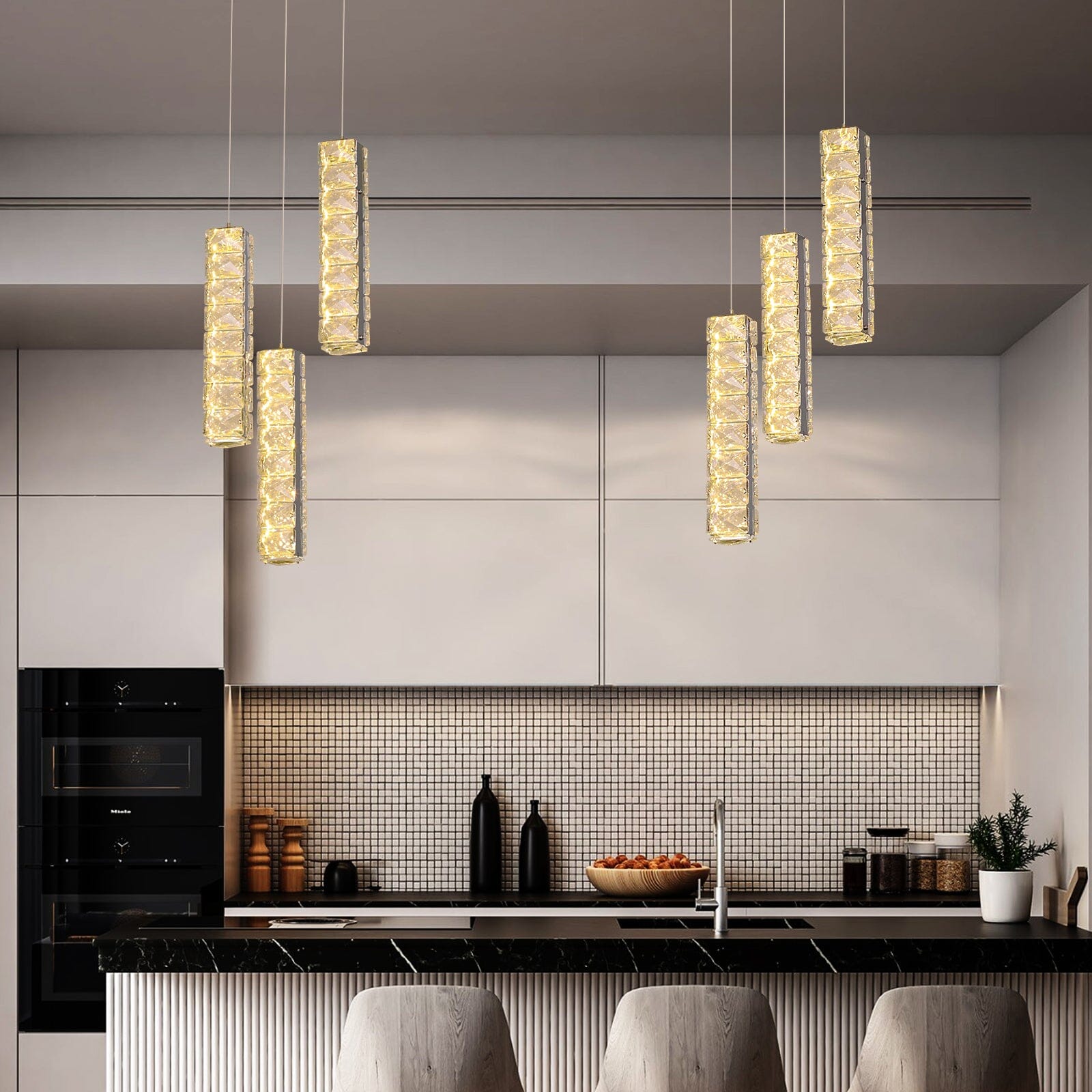 Lumina cylinder krystal LED lysekrone til stuer