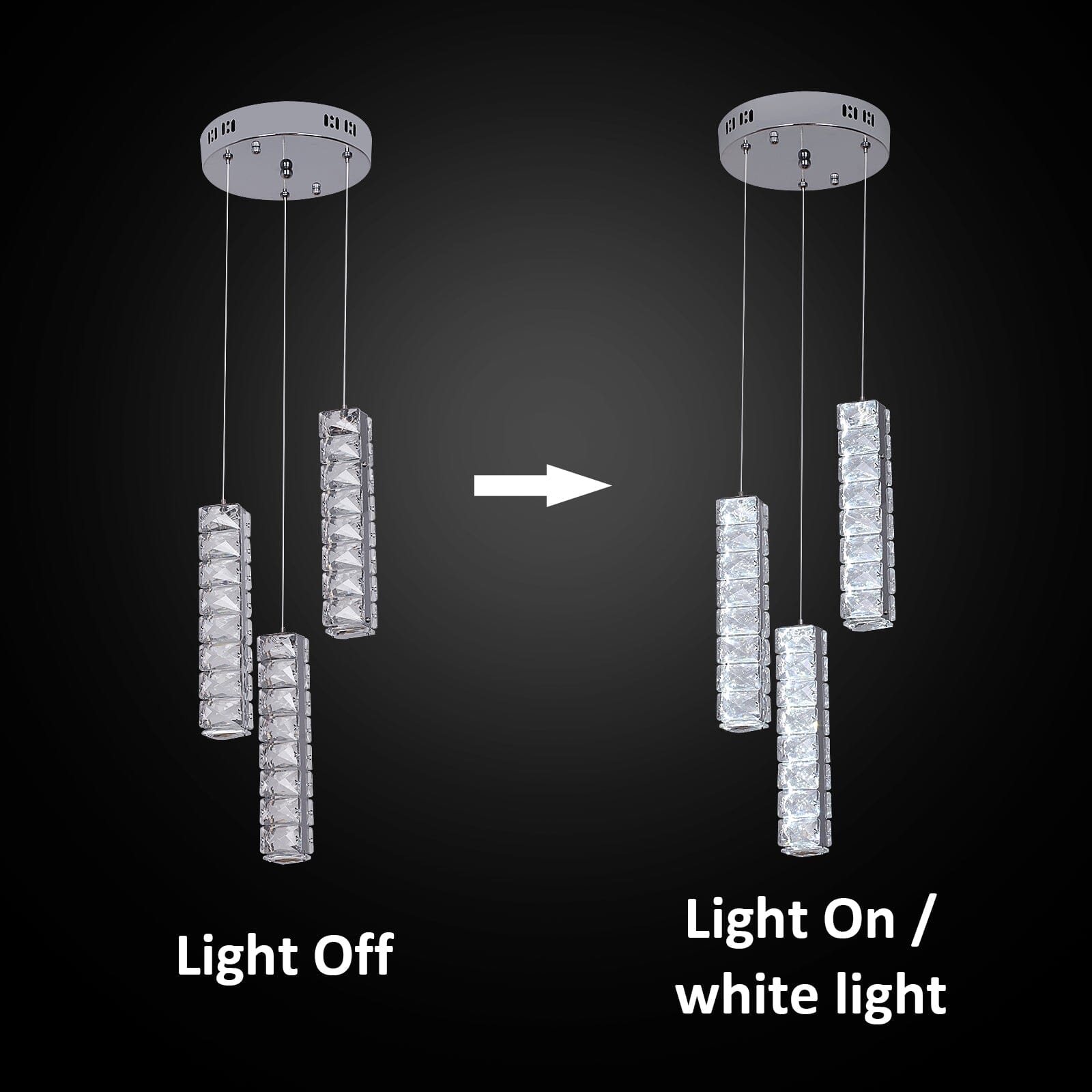Lumina cylinder krystal LED lysekrone til stuer