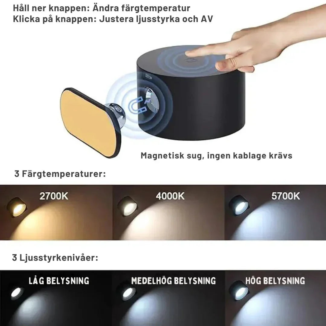 Modern NordicLume Bezdrátové nástěnné světlo s dálkovým ovládáním