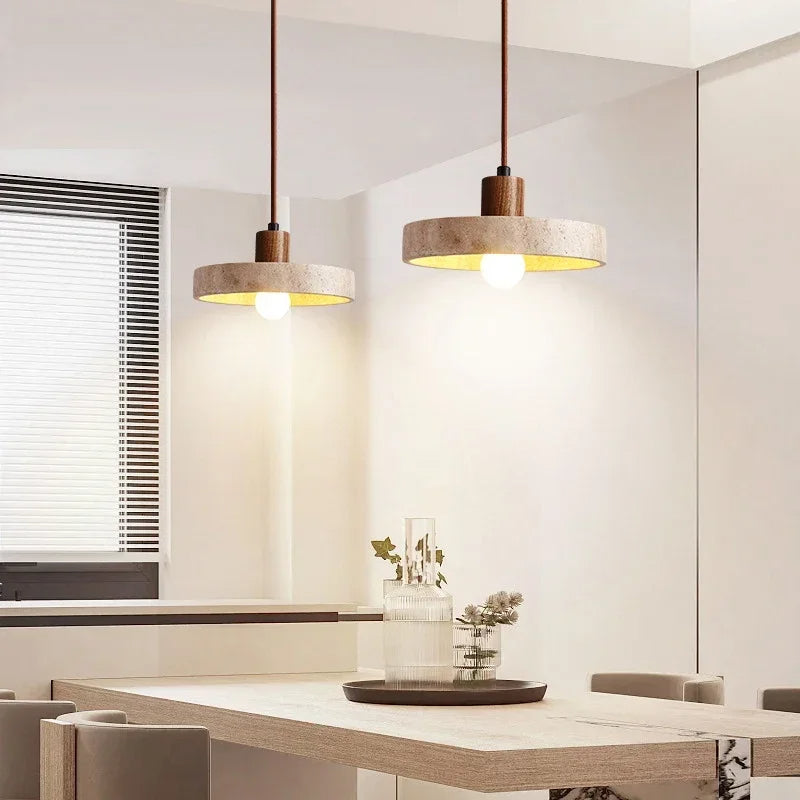 Marvelle | Lampa wisząca z naturalnego kamienia z żarówką LED E27