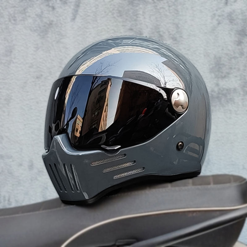 Přilba Bikerslifestyle Full Face Cruiser s tmavým štítem, schválená DOT a ECE