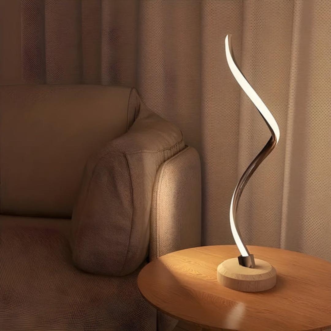 TimberGrove Rustic Dimmable Wooden LED Table Lamp For Home