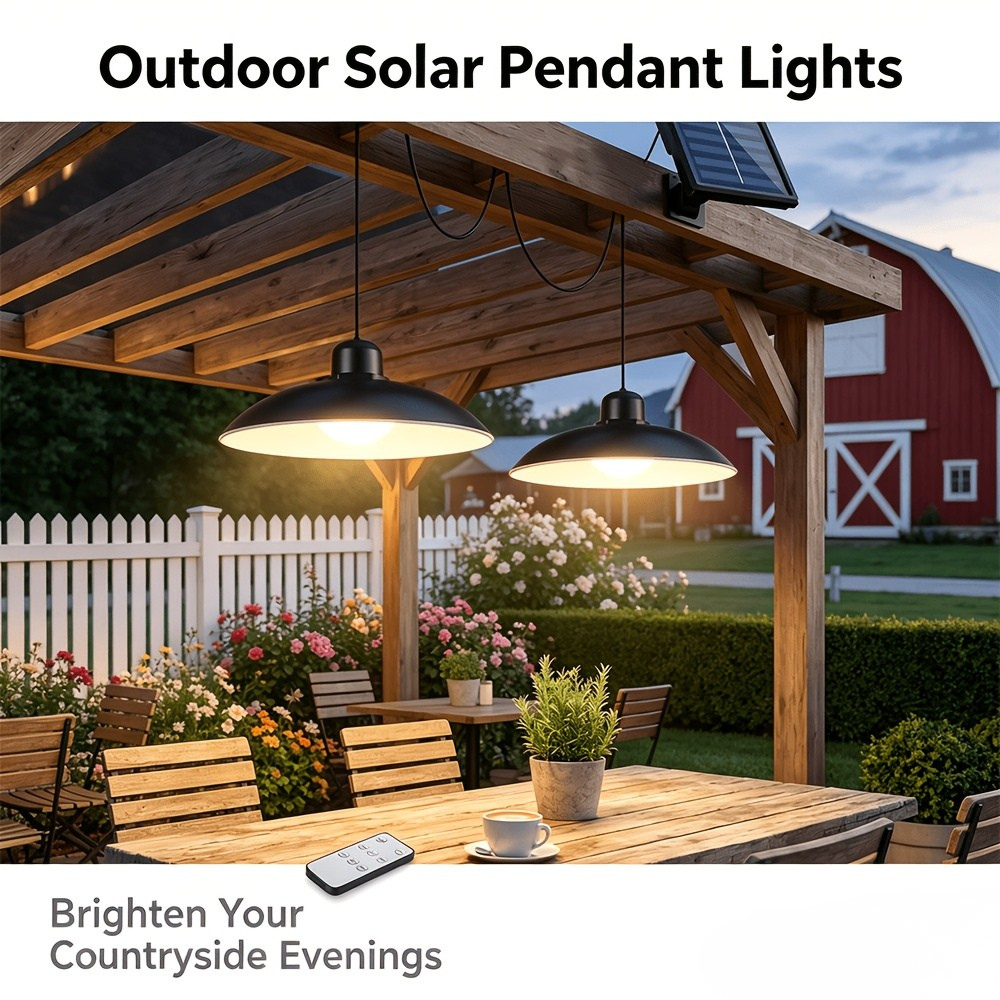 Dual Head Solar Pendant Lamp