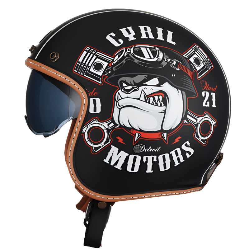 JetLite KB2 Retro-Helm mit offenem Gesicht für klassische Motorradtouren