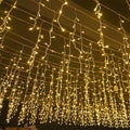Outdoor Fifty Meter Icicle Curtain Lights With Warm White Waterfall Effect