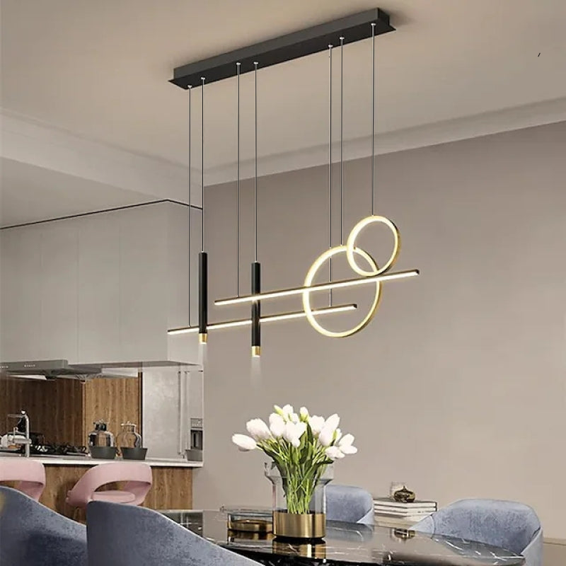 MadinaGlow LED Chandelier In Black Metal Finish An Elegant Accent For Living And Dining Rooms