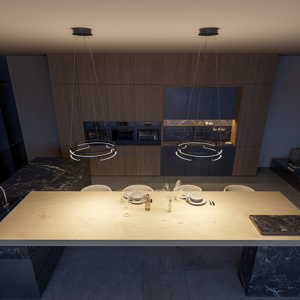 Solaro Industrial Pendant Light With 2700K LED In Metal Finish