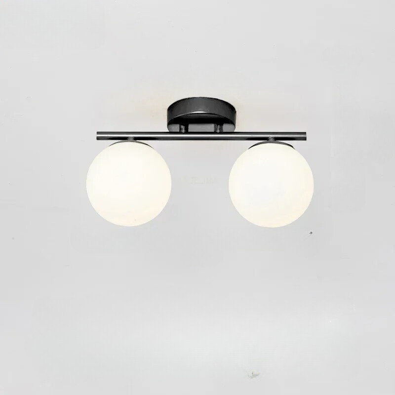 Nordic LED Glow Glass Ceiling Fixture With White Sphere