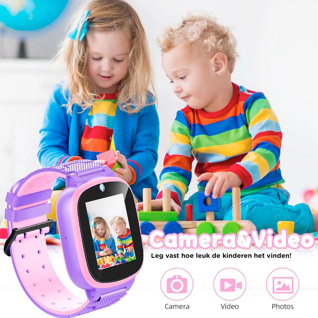 Dětské chytré hodinky s LBS sledováním a vodotěsným designem, růžové nebo modré