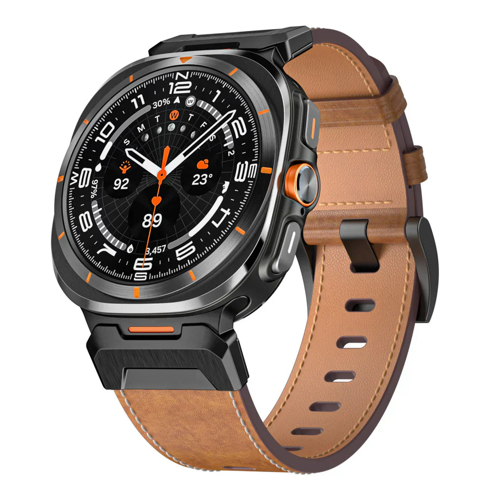 Kožený taktický řemínek kompatibilní se Samsung Galaxy Watch Ultra