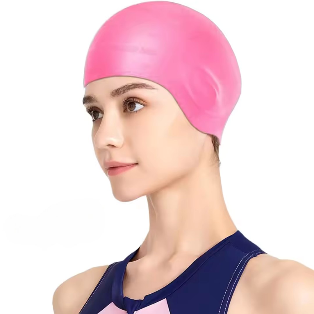 AquaGuard Silicone Swim Cap With Ear Protection For Swimming | Fervei