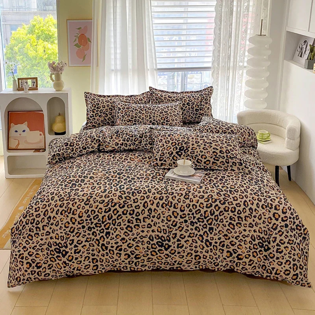 Aurora Living Luxury Leopard Print Duvet Cover Soft