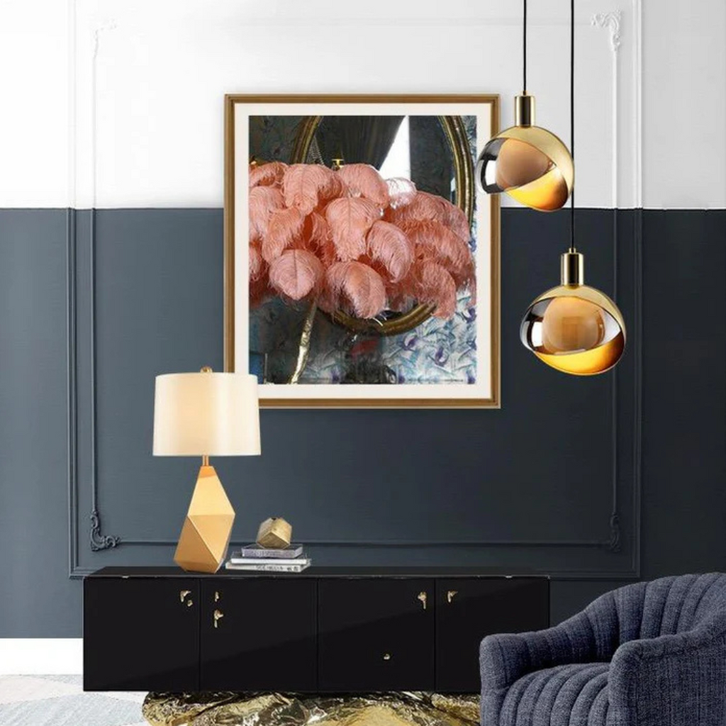 Gold Glass Globe Pendant Lamp For Dining Table By LuminaNova