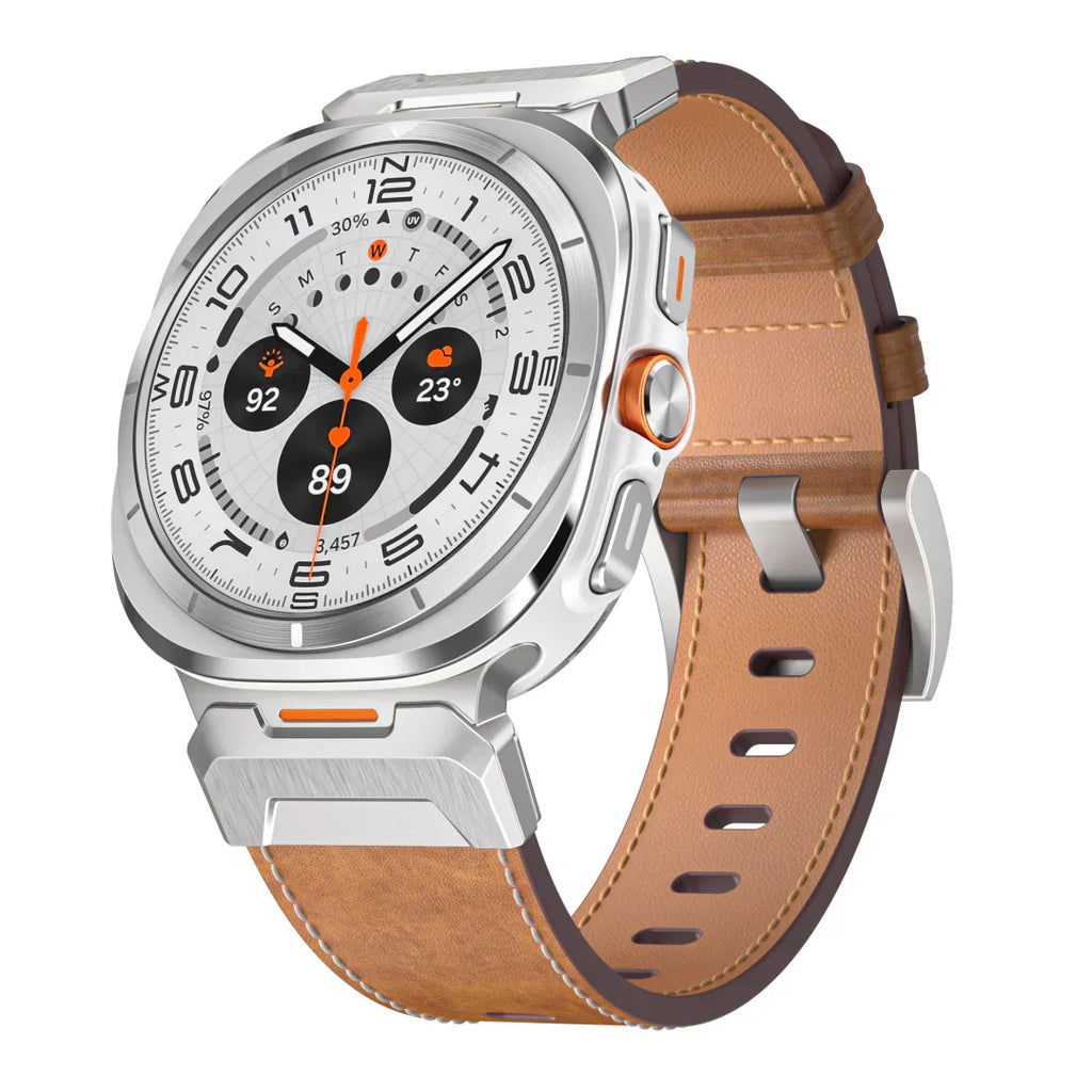Kožený taktický řemínek kompatibilní se Samsung Galaxy Watch Ultra