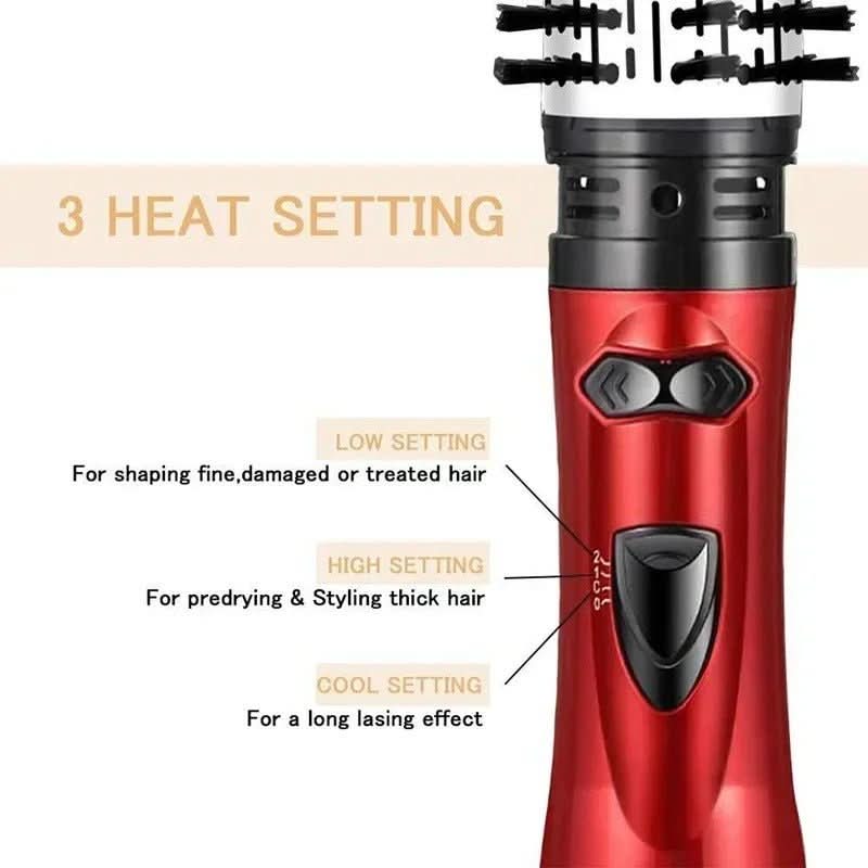 GlamNova 3-In-1 Electric Hair Styler With Hairdryer, Brush And Curling Iron