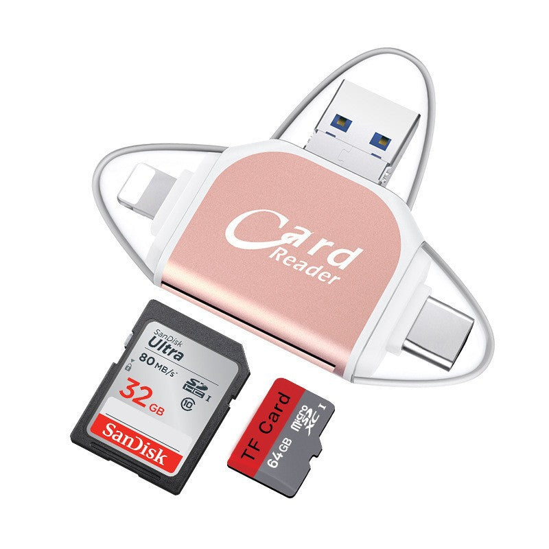 Čtečka karet 4 v 1 s USB C, Lightning, SD, Micro SD a USB 3.0