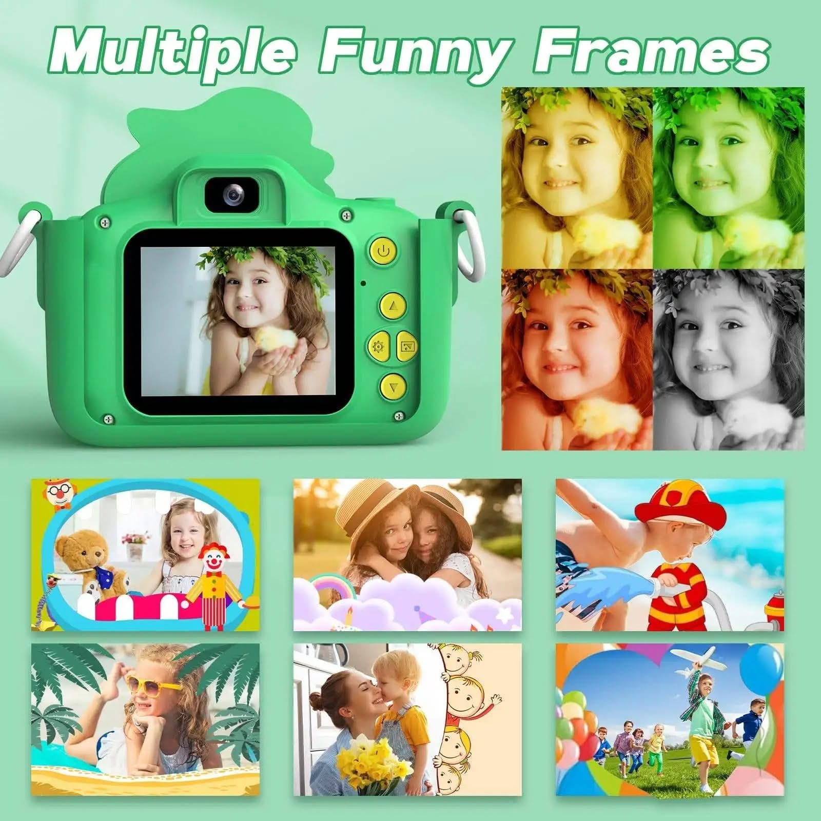 DinoVista Kids Camera With 1080p HD Dinosaur Design