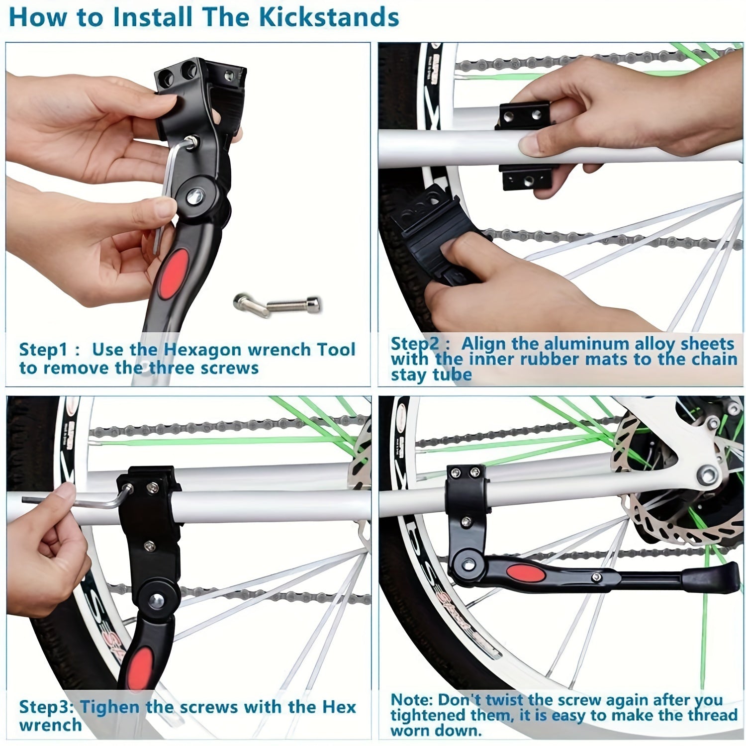 Adjustable Aluminum Kickstand For MTB City And E Bikes