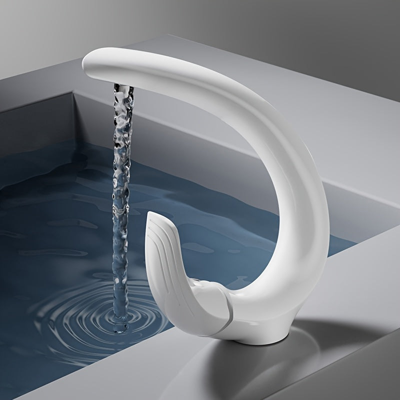 White C-Shaped Basin Faucet
