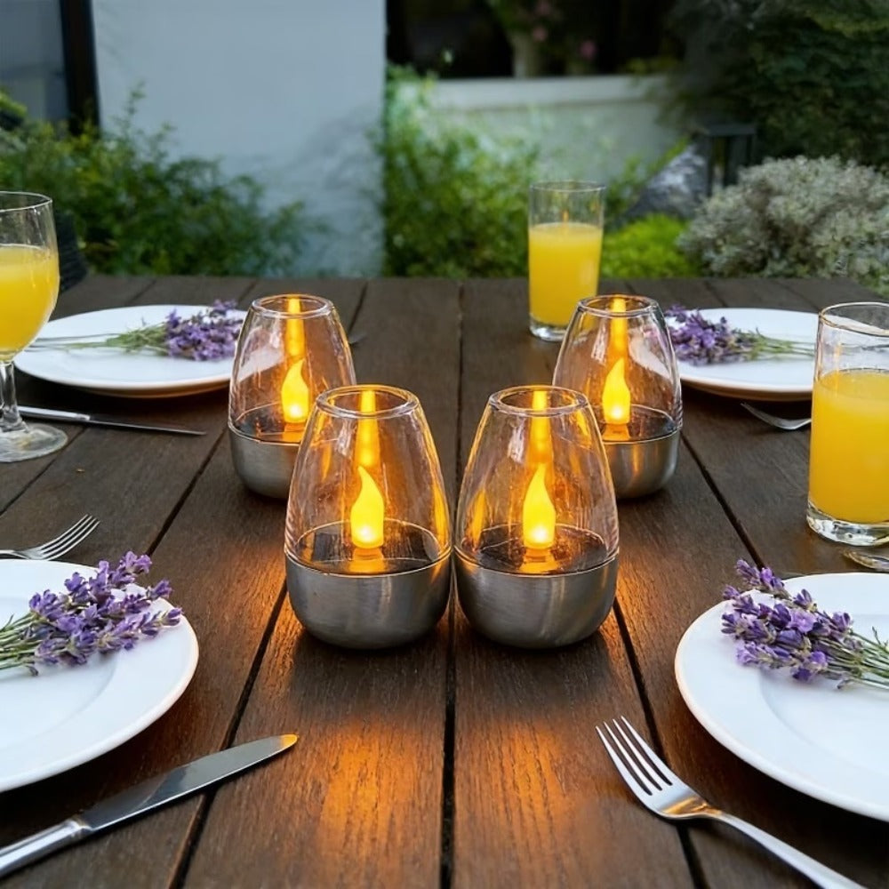Ładowalna migocząca latarnia do dekoracji patio i restauracji