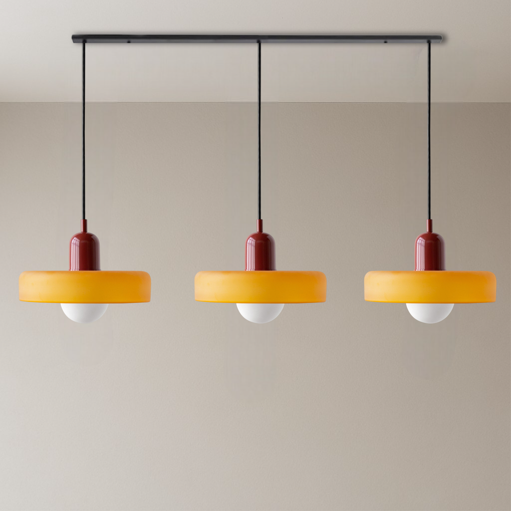 3-light Bauhaus pendant lamp glass G9 warm white dining room lighting modern design ceiling lamp colored glass