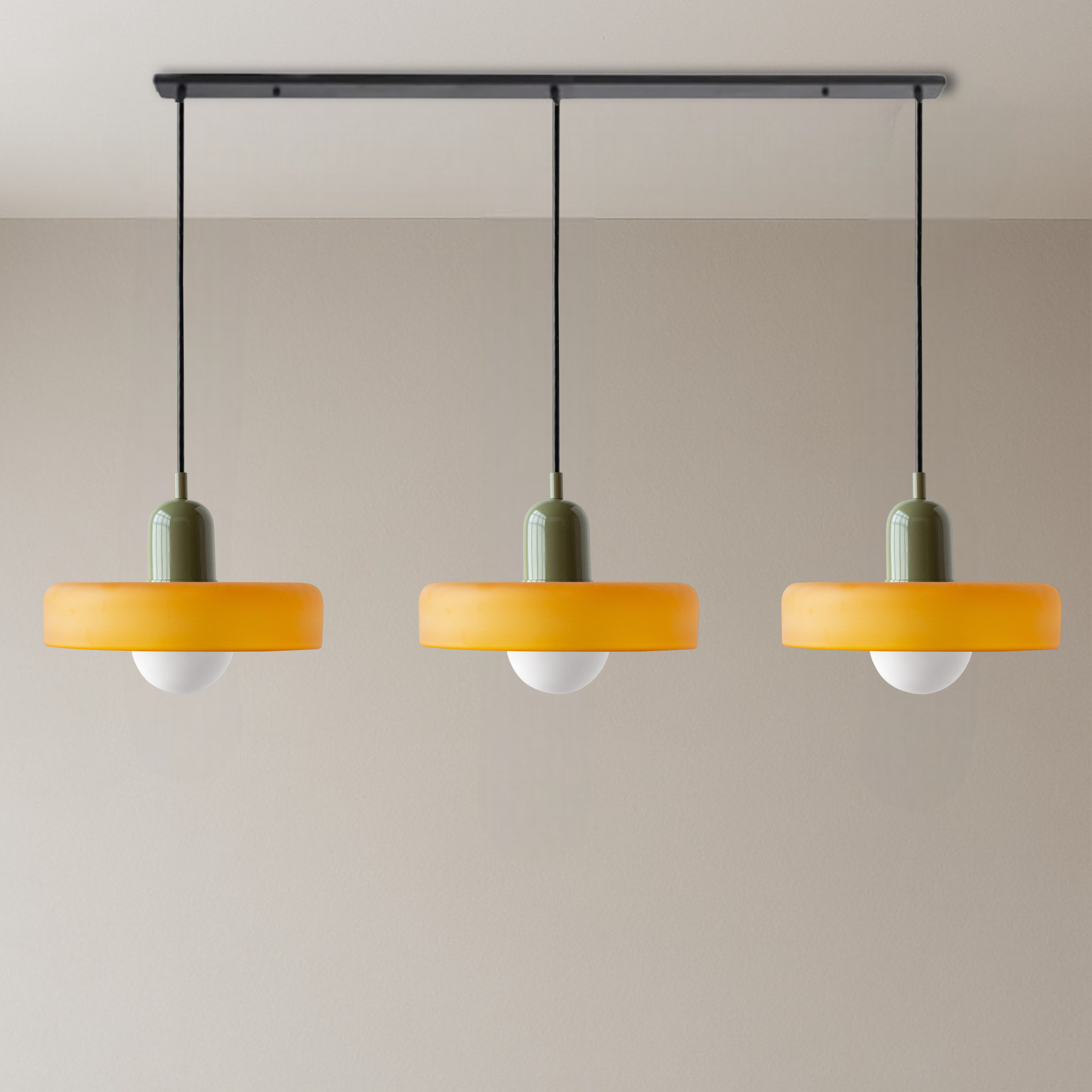 3-light Bauhaus pendant lamp glass G9 warm white dining room lighting modern design ceiling lamp colored glass