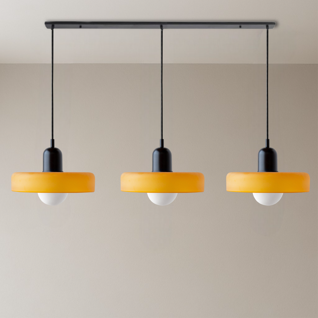 3-light Bauhaus pendant lamp glass G9 warm white dining room lighting modern design ceiling lamp colored glass