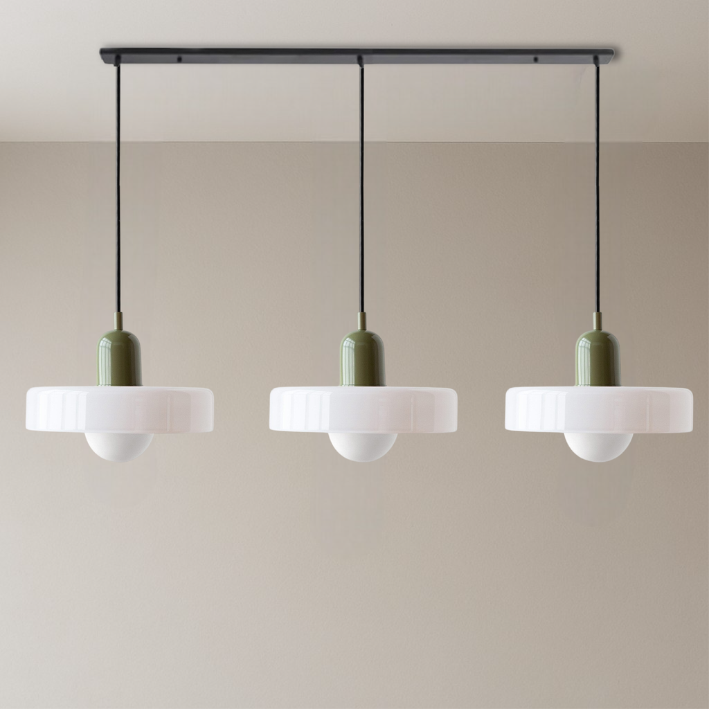 3-light Bauhaus pendant lamp glass G9 warm white dining room lighting modern design ceiling lamp colored glass