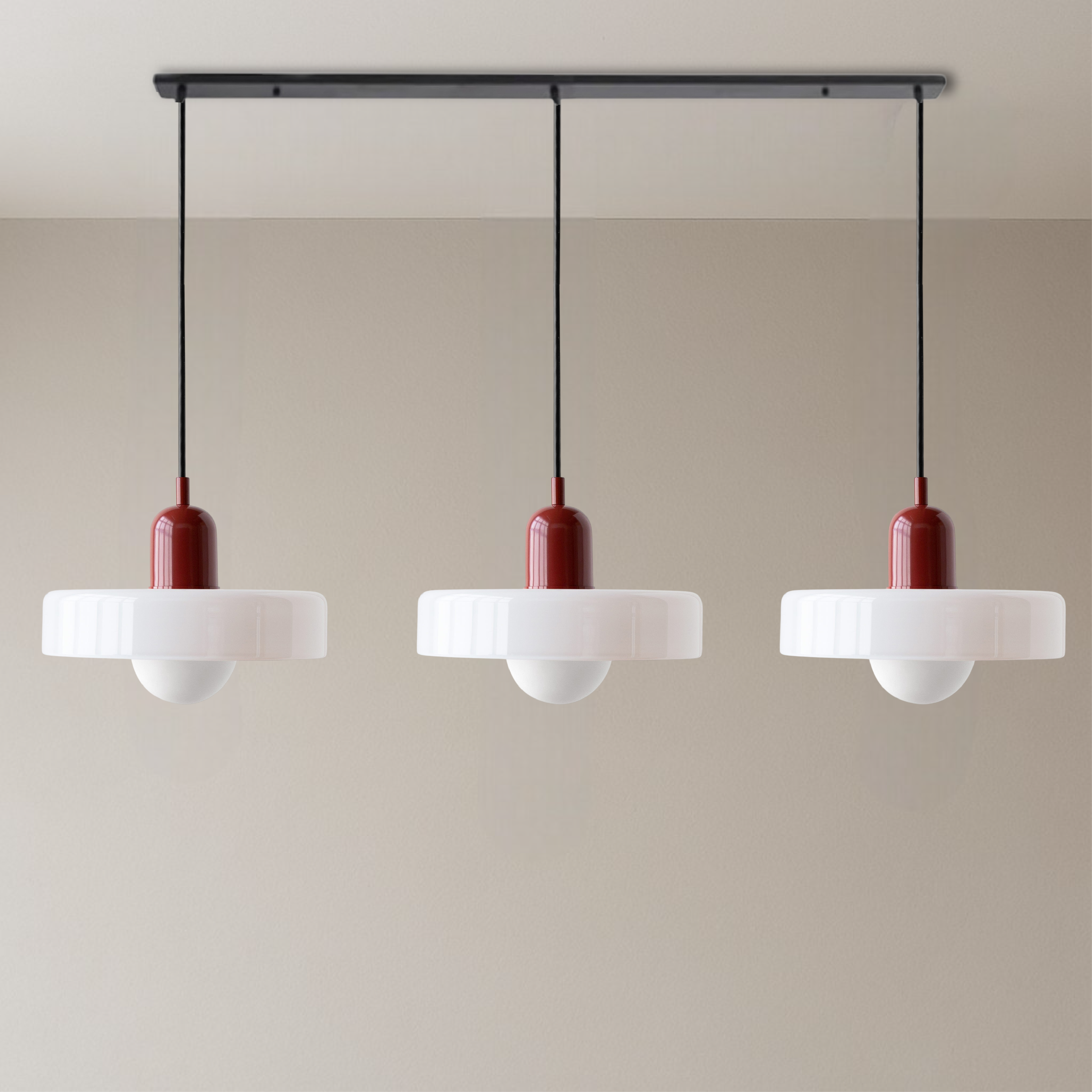 3-light Bauhaus pendant lamp glass G9 warm white dining room lighting modern design ceiling lamp colored glass