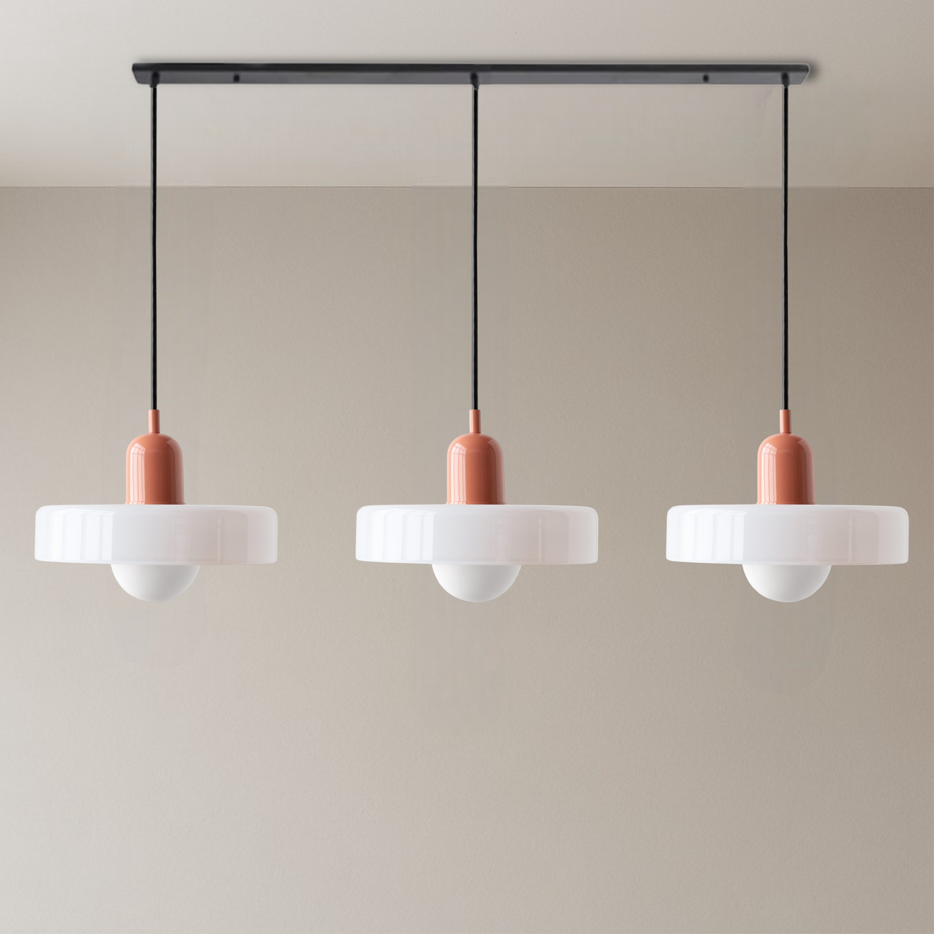 3-light Bauhaus pendant lamp glass G9 warm white dining room lighting modern design ceiling lamp colored glass