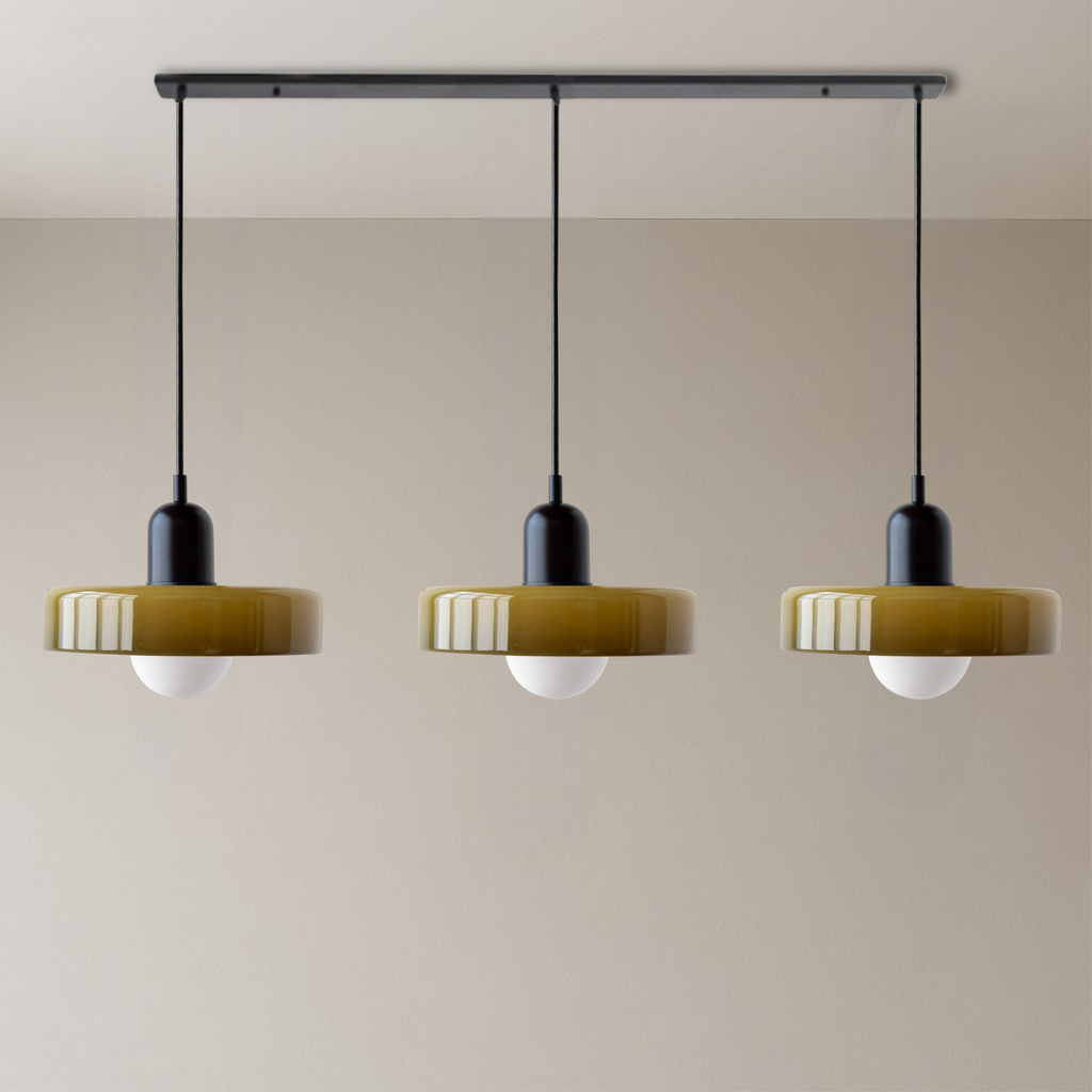 3-light Bauhaus pendant lamp glass G9 warm white dining room lighting modern design ceiling lamp colored glass