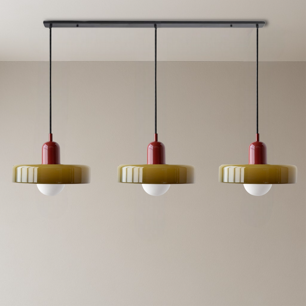 3-light Bauhaus pendant lamp glass G9 warm white dining room lighting modern design ceiling lamp colored glass