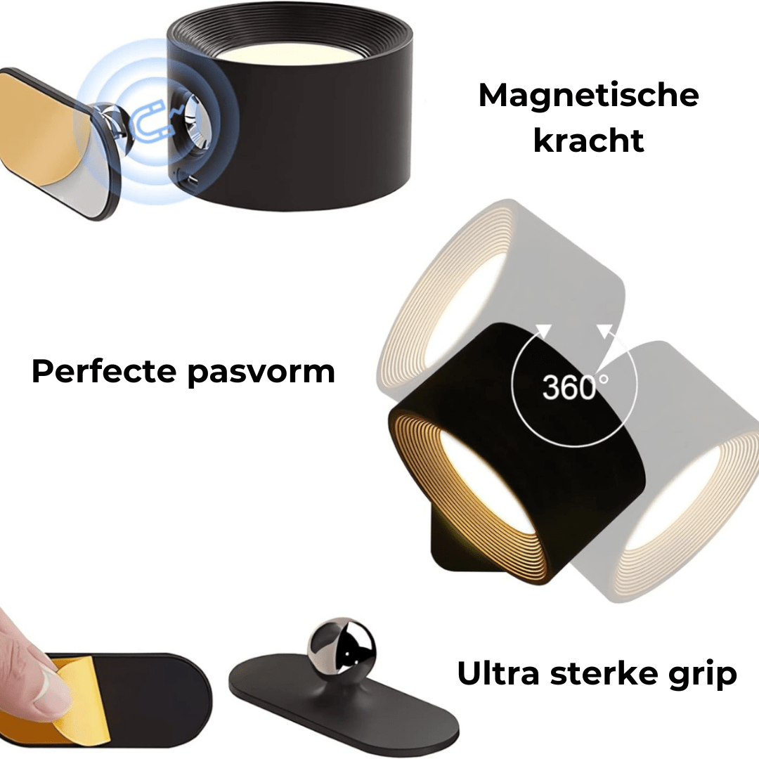 NovaLumen 360° bezdrátová nástěnná lampa s dobíjením